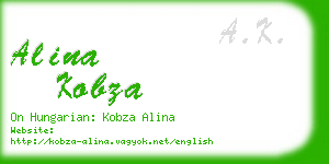 alina kobza business card
